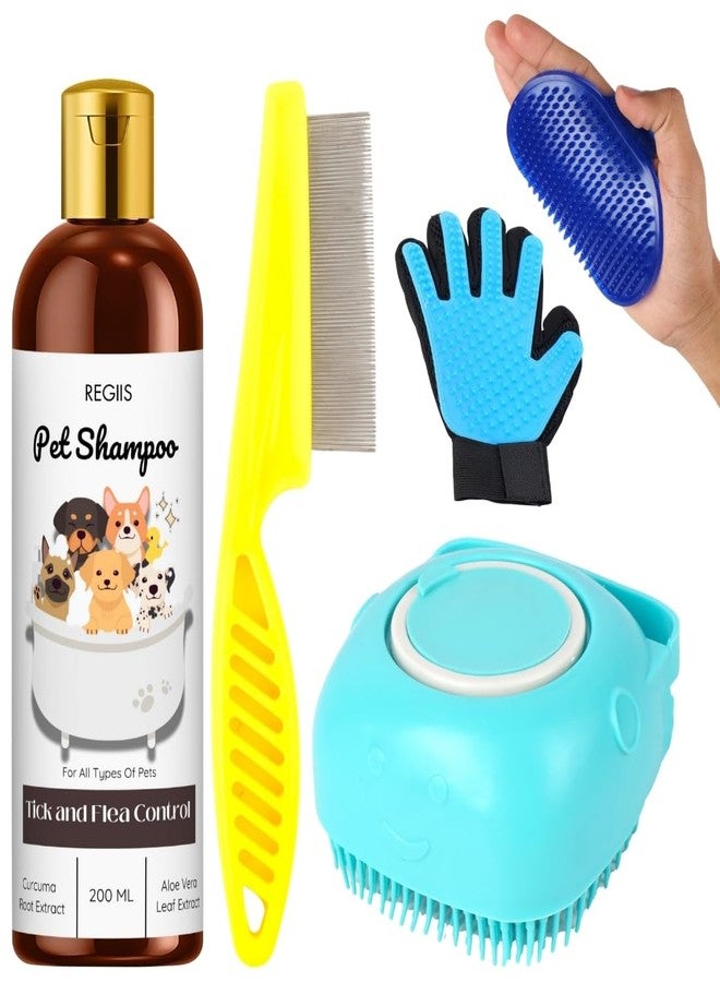 فرشاة احترافية للعناية بالكلاب، أداة لإزالة شعر الحيوانات الأليفة للكلاب، مشط لإزالة الشعر المتساقط (عبوة من 5 قطع) - Image 1